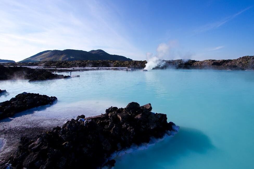 Landscape of Blue Lagoon, in Iceland.