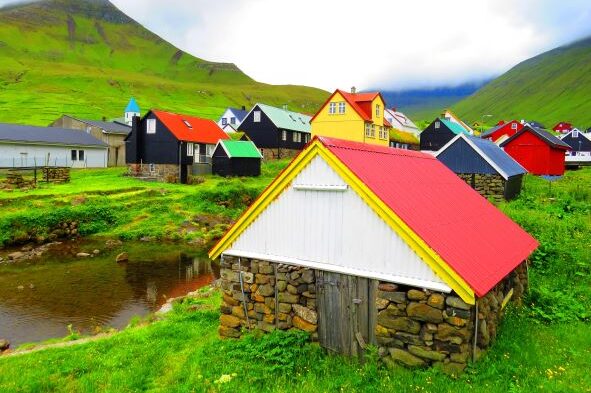 Colorfull rooftops in a village