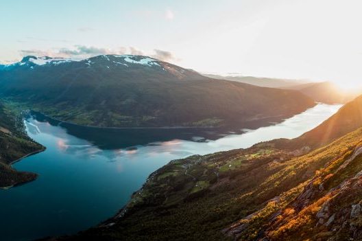 Fjords view with mountains in Norway