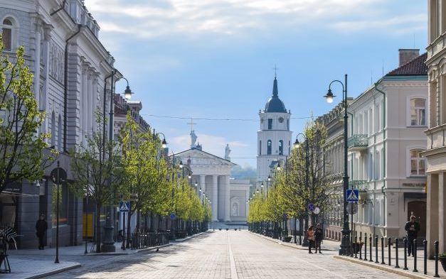 Empty Gediminas avenue