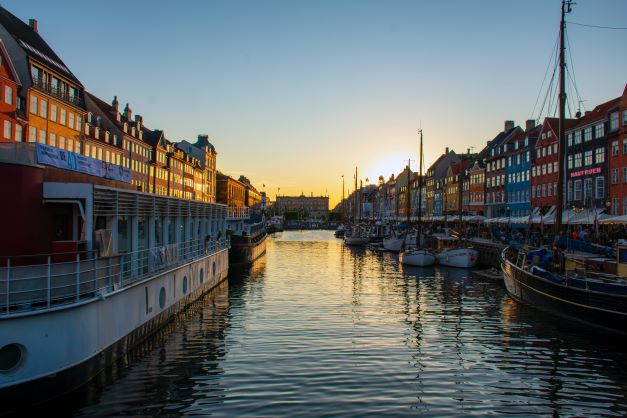 New habour in evening light