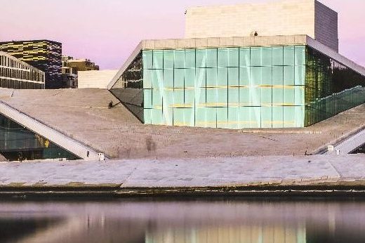 Oslo opera house in evening light