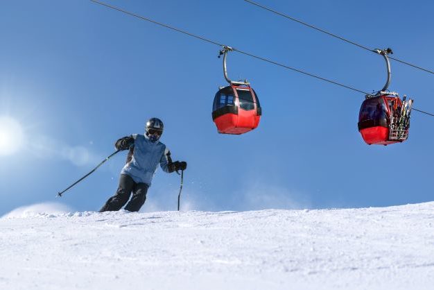 Man skiing with clear sky 