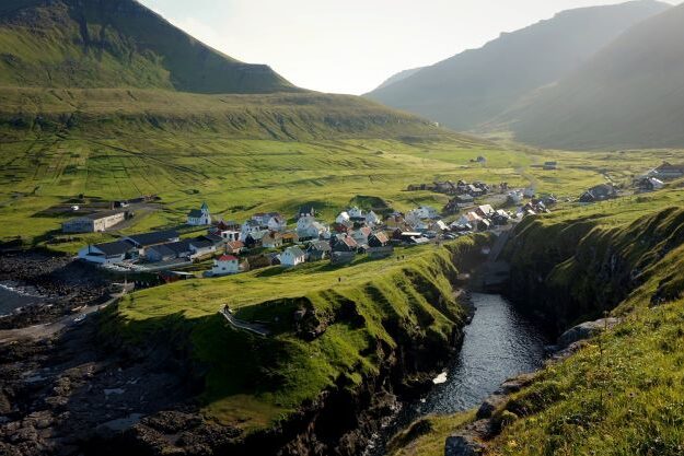 Small village on the faroe islands