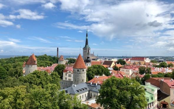 Tallinn old city orange rooftops