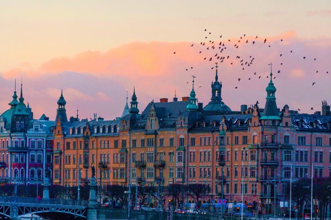 Stockholm in sunset