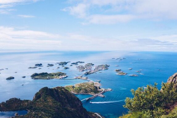 Group of islands on a clear blue sky day