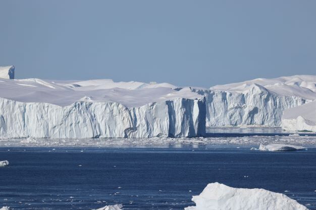 Icecap on a clear blue sky