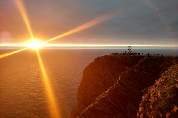 Midnight sun at north cape